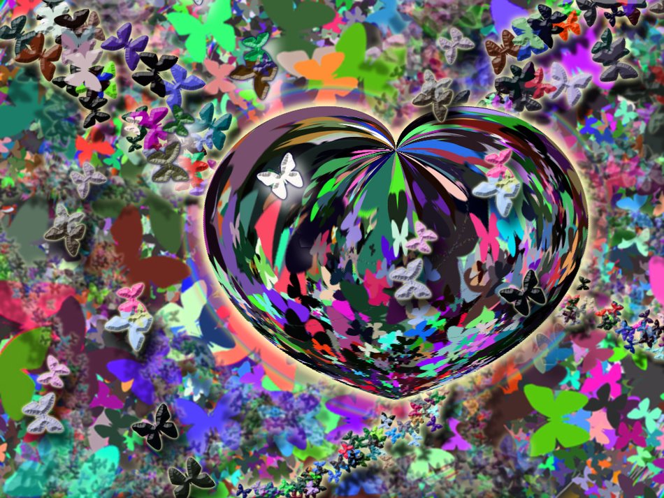 abstract heart on a colorful background