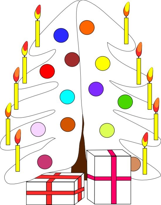 Christmas Tree Clip Art Black White N2