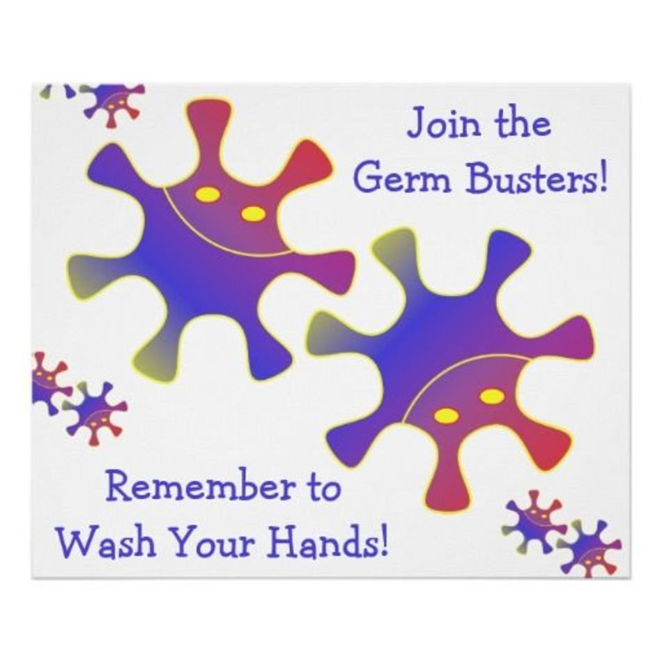 Germs Wash Hands Sign Printable