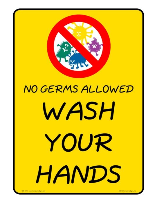 No Hand Washing Sign