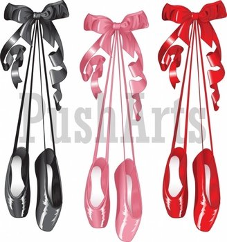 Black And White Ballet Shoes Clip Art N2