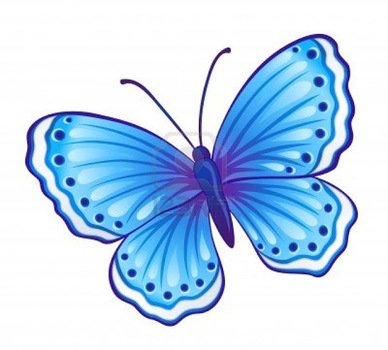 Blue Cartoon Butterfly Clip Art N5