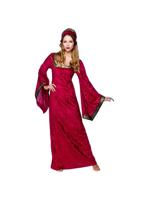 Beautiful woman in the red clothes