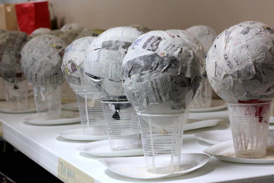 papier mache balls