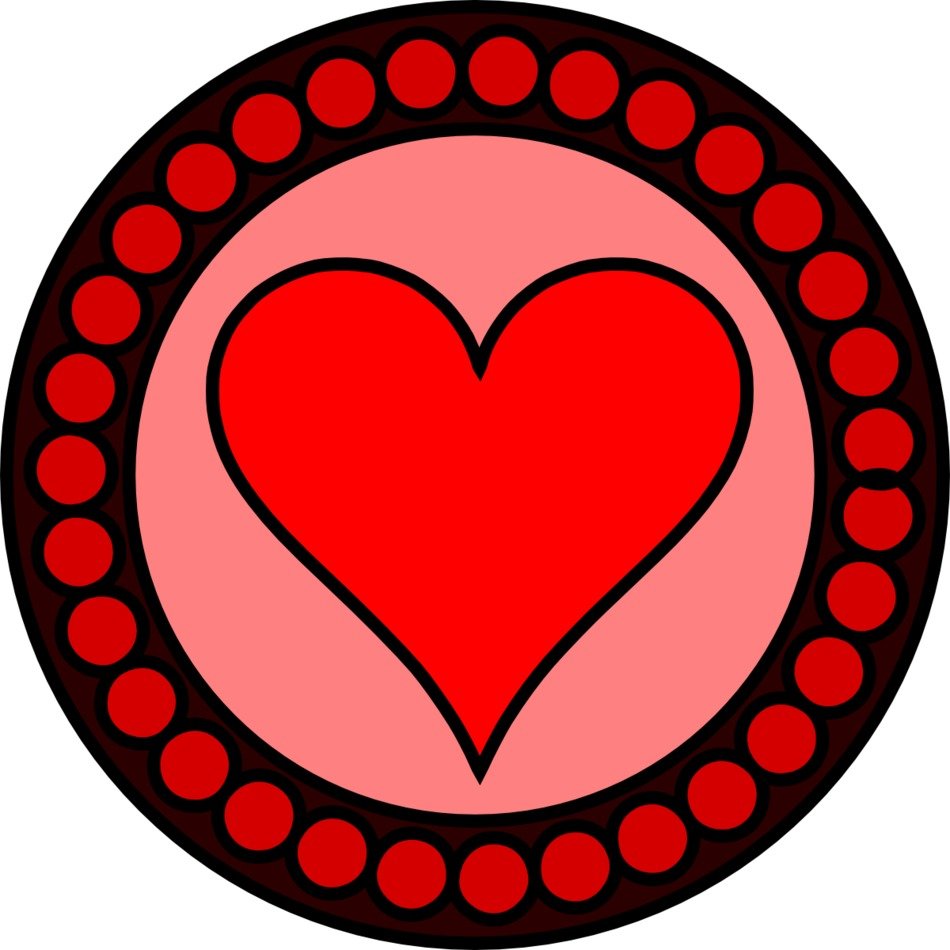 Valentineâs Day, round sticker with Heart