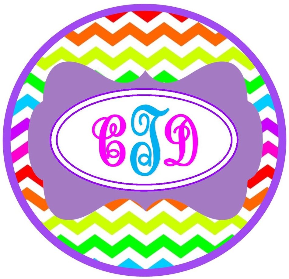 tag with colourful chevron pattern