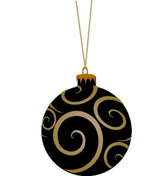 Black Metallic Ornament Clip Art