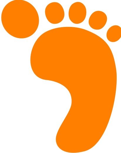 Orange Footprint Right Clip Art Vector Online Royalty