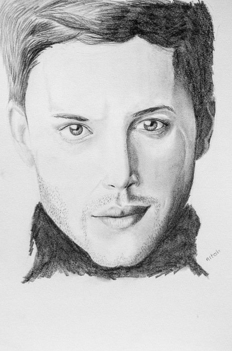 portrait of Jensen Ackles as a graphic illustration