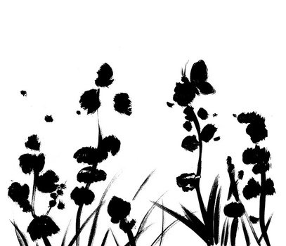 Black Tall Grass Silhouette