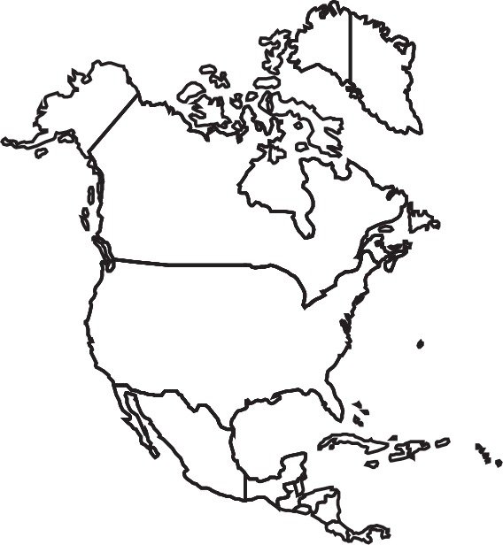 Blank North America Map N2