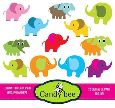 Baby Shower Elephant Clip Art N21