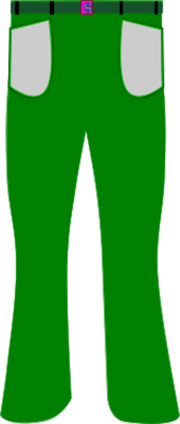 Green pants with belt, drawing free image download