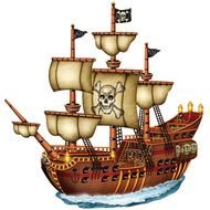 Cartoon Pirate Ship N6