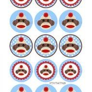 Sock Monkey Bottle Caps N2