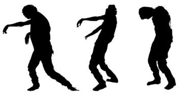three zombie silhouettes