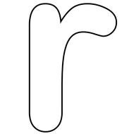 painted white letter R
