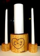 Wooden Unity Candle For Holder
