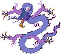 Colorful drawing of the cartoon dragon clipart
