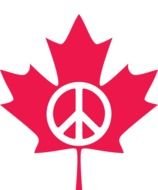 Canadian maple leaf with peace Symbol