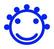 Blue Surprised Cartoon Smiley face drawing
