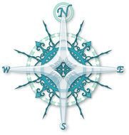 Compass Rose blue drawing