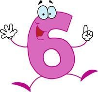 number six cartoon drawing