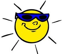 animated sun in glasses