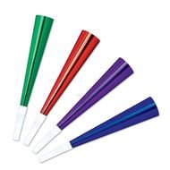 Colorful party horns clipart