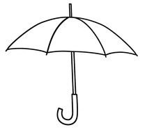 Black and white drawing of the umbrella clipart