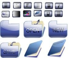 Blue Folder Icons Clipart SVG