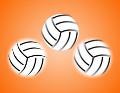 three balls on the orange background