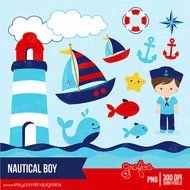 Nautical Baby Boy Clip Art