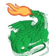 Green Dragon as a cartoon character