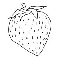 black and white strawberry as a graphic illustration