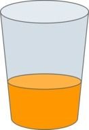 Glass of the orange juice clipart