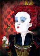 Cartoon Alice In Wonderland Red Queen drawing