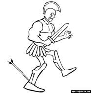 Achilles Greek Warrior Coloring Pages