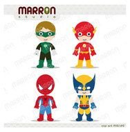 Flash Spider Man Wolverine Clip Art Birthdays Instant Digital