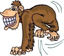 Cartoon funny Monkey drawing