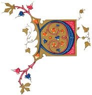 Medieval Illuminated Letter D