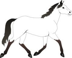 Clip art of Black And White Horse