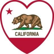 Clip art of California Flag in heart shape