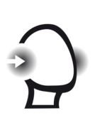 silhouette of a head with arrows in the ears