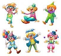 DOWNLOAD Funny Clowns Digital Clipart Card Magnets Stickers