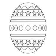 painted black and white easter egg