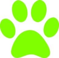 Green Paw Print Clip Art N34