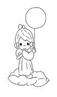 angel with a balloon as a graphic illustration