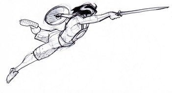 drawing of a Roman soldier