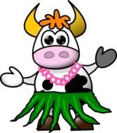 Hula Cow Clip Art